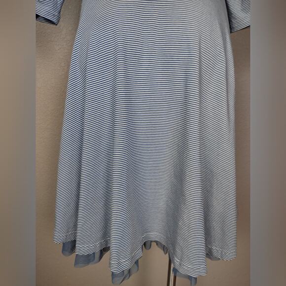 Matilda Jane Between the Lines Blue Stripe Tulle Dress Size Large - Picture 13 of 15